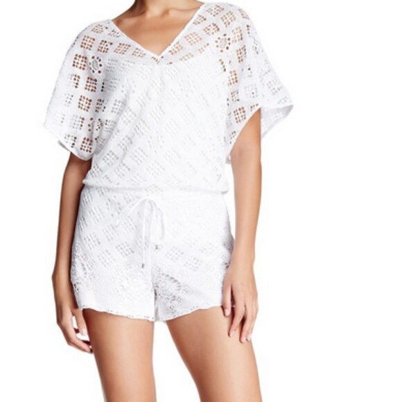 Trina Turk Julia White Cutout Romper 4 - Picture 1 of 13